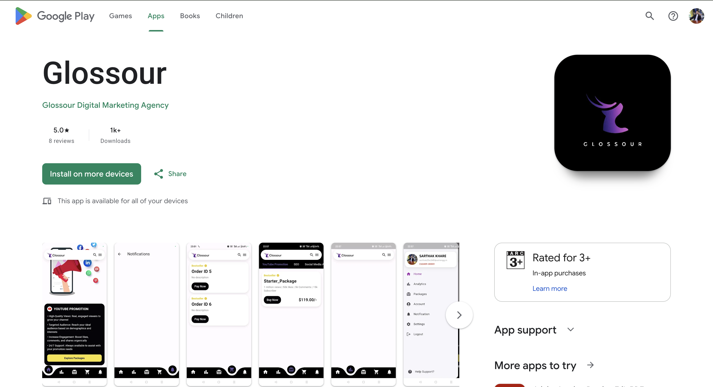 Glossour — Android App